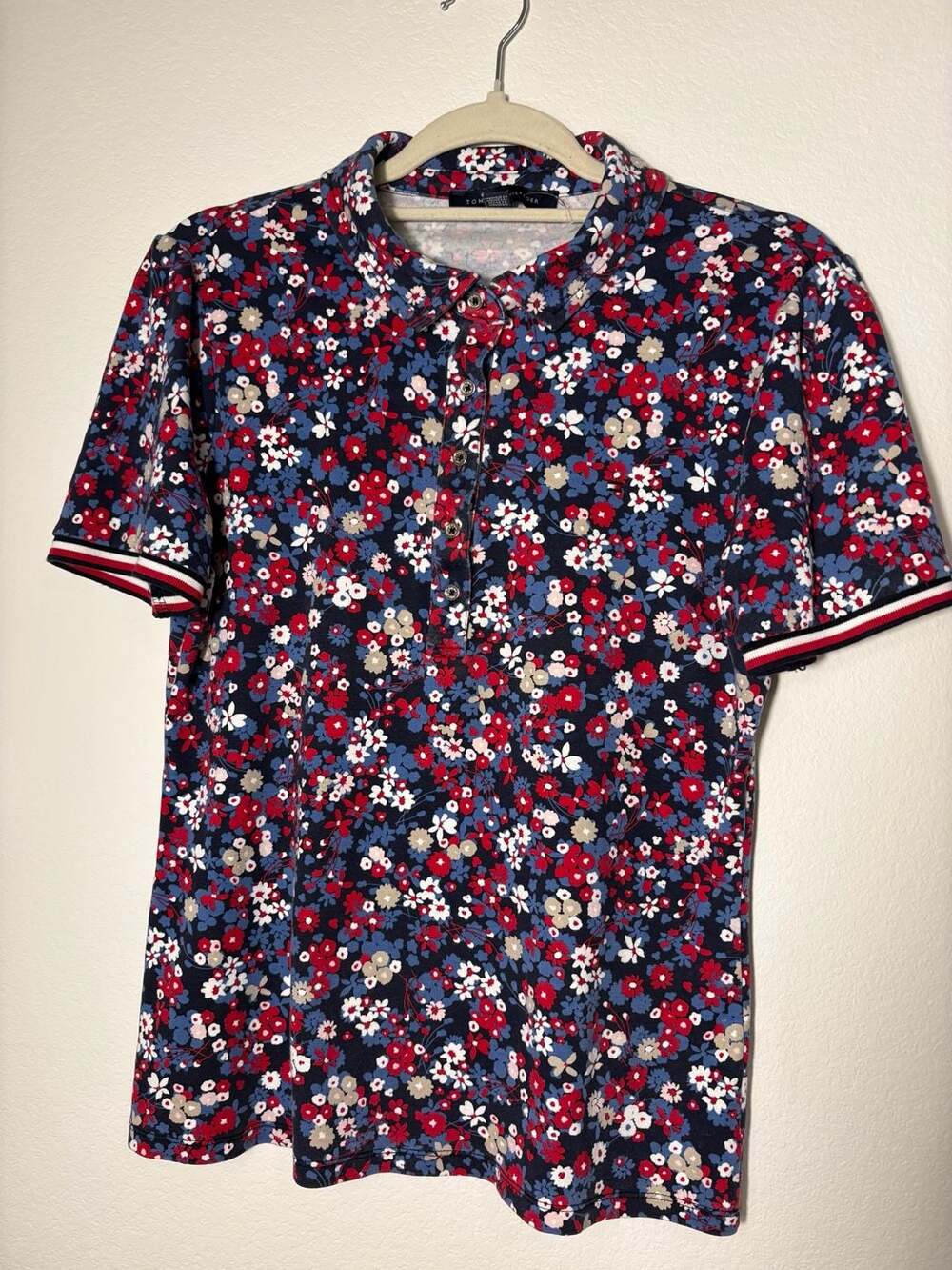 Tommy Hilfiger Women's Floral Print Short Sleeve Polo Shirt